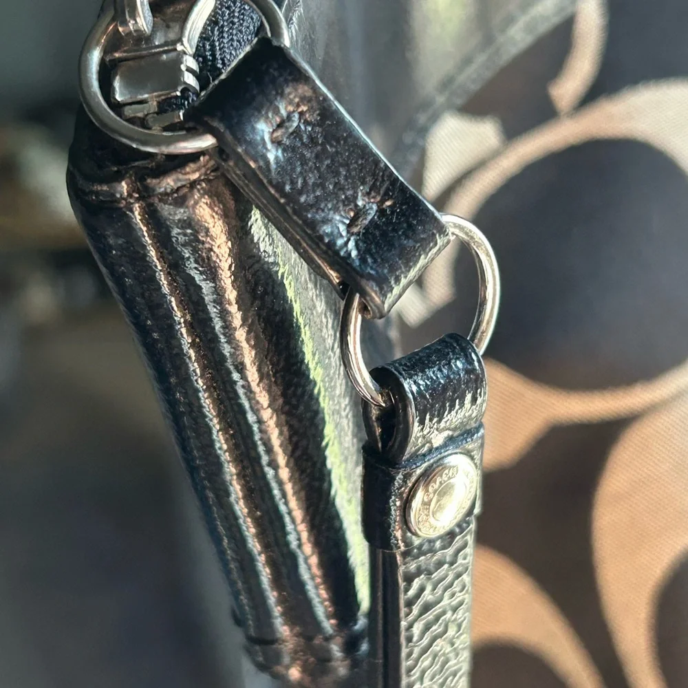Coach Black and White Signature Tote